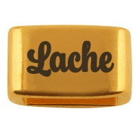 Zwischenstück mit Gravur "Lache", 14 x 8,5 mm, vergoldet, geeignet für 5 mm Segelseil