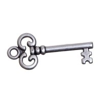 Metallanhänger, Schlüssel, 29,5 x 13 mm, versilbert