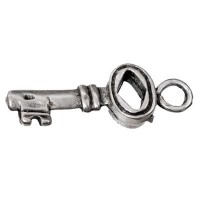 Metallanhänger Schlüssel, ca. 26 mm x 9 mm, versilbert