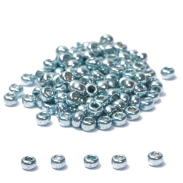 11/0 Miyuki Rocailles beads, round (approx. 2 mm), colour: Dark Blue Grey Galvanized, 23,5 gr.