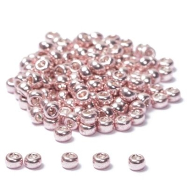 11/0 Perles de rocaille Miyuki, Rondes (environ 2 mm), Couleur : Light Rose Galvanisé, 24 gr.