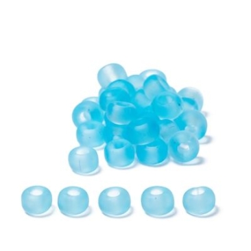 11/0 Miyuki Rocailles beads, round (approx. 2 mm), colour: Light Blue Matte Transparent, 24 gr.