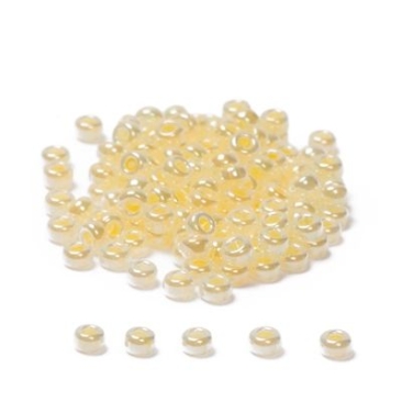11/0 Perles de rocaille Miyuki, Rondes (environ 2 mm), Couleur : Creamy Yellow Ceylon, 24 gr.