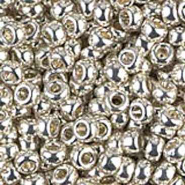 15/0 perles de rocaille Miyuki, rondes (environ 1,5 mm), couleur : argent galvanisé , tube d'environ 8,2 grammes
