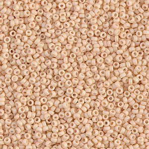 15/0 Miyuki Rocailles beads, round (approx. 1,5 mm), colour: Matte Dark Cream, tube with approx. 8,2 grammes