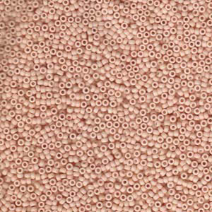 15/0 perles de rocaille Miyuki, rondes (environ 1,5 mm), couleur : Matte Opaque Blush, tube d'environ 8,2 grammes