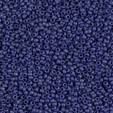 15/0 Miyuki Rocailles kralen, rond (ca. 1,5 mm), kleur: Mat Metallic Royal Blue, tube met ca. 8,2 gram.