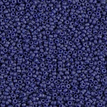 15/0 Miyuki Rocailles Perlen, Rund (ca. 1,5 mm), Farbe: Matte Metallic Cobalt Blue, Röhrchen mit ca. 8,2 Gramm