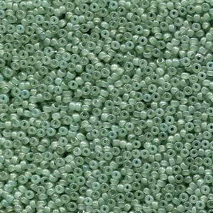 15/0 perles de rocaille Miyuki, rondes (environ 1,5 mm), couleur : Sage, tube d'environ 8,2 grammes