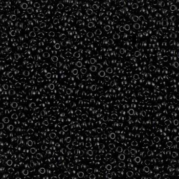 15/0 Miyuki Rocailles Perlen, Rund (ca. 1,5 mm), Farbe: Black , Röhrchen mit ca. 8,2 Gramm