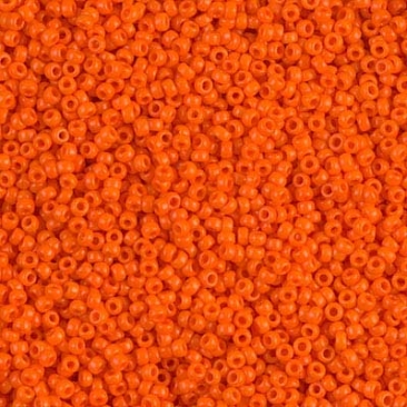 15/0 perles de rocaille Miyuki, rondes (environ 1,5 mm), couleur : orange, opaque , tube d'environ 8,2 grammes