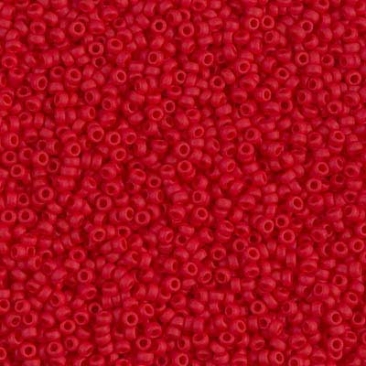 15/0 perles de rocaille Miyuki, rondes (environ 1,5 mm), couleur : Red, Opaque , tube d'environ 8,2 grammes