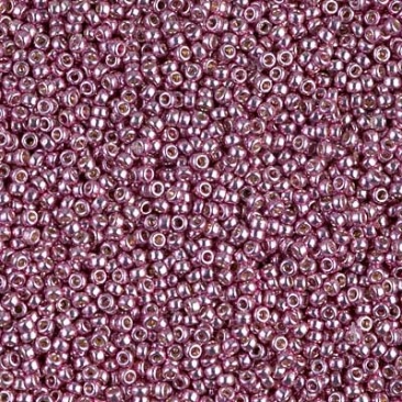 15/0 perles de rocaille Miyuki, rondes (environ 1,5 mm), couleur : Duracoat Galvanized Dusty Orchid, tube d'environ 8,2 grammes