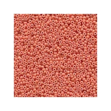 15/0 Miyuki Rocailles Perlen, Rund (ca. 1,5 mm), Farbe: Duracoat Opaque Dyed Light Pink, Röhrchen mit ca. 8,2 Gramm