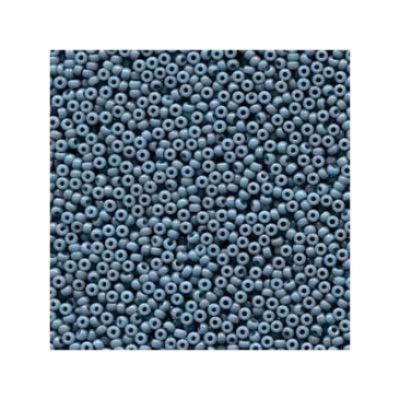 15/0 Miyuki Rocailles Perlen, Rund (ca. 1,5 mm), Farbe: Duracoat Opaque Dyed Slate, Röhrchen mit ca. 8,2 Gramm