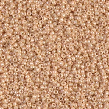 15/0 Perles de rocaille Miyuki, Rondes (environ 1,5 mm), Couleur : Beige Ceylon, Tube d'environ 8,2 grammes