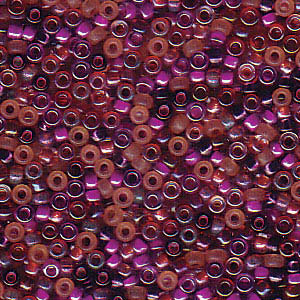 15/0 perles de rocaille Miyuki, rondes (environ 1,5 mm), couleur : Mix Vineyard, tube d'environ 8,2 grammes