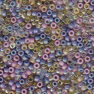 15/0 Miyuki Rocailles kralen, rond (ca. 1,5 mm), kleur: Mix Prairie, tube met ca. 8,2 gram