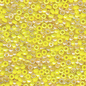 15/0 perles de rocaille Miyuki, rondes (environ 1,5 mm), couleur : Mix Yellow Medley , tube d'environ 8,2 grammes