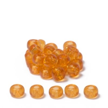 6/0 Miyuki Rocailles beads, round (approx. 4 mm), colour: Topaz Transparent, 20 gr.