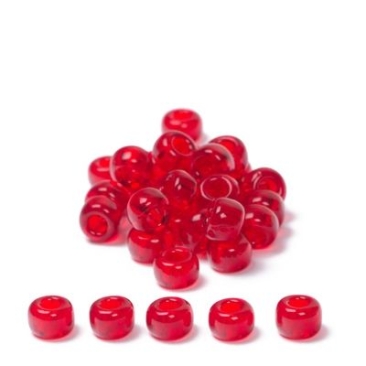 6/0 perles de rocaille Miyuki, rondes (env. 4 mm), couleur : Ruby Transparent, env. 20 gr