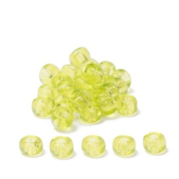 6/0 perles de rocaille Miyuki, rondes (env. 4 mm), couleur : Pale Lime Green Transparent, env. 20 gr