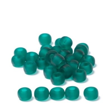 6/0 Miyuki Rocailles Perlen, Rund (ca. 4 mm), Farbe: Emerald Matte Transparent, 20 gr.