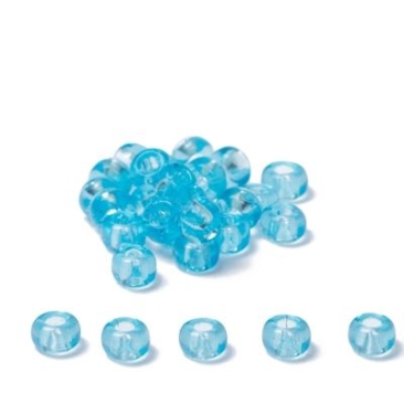 6/0 Miyuki Rocailles beads, round (approx. 4 mm), colour: Aqua Transparent, 20 gr.