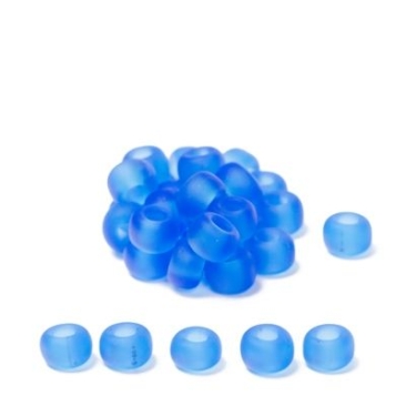 6/0 Miyuki Rocailles beads, round (approx. 4 mm), colour: Sapphire Matte Transparent, 20 gr.