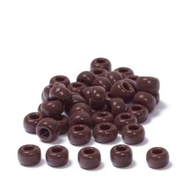 6/0 Miyuki Rocailles beads, round (approx. 4 mm), colour: Chocolate Opaque, 20 gr.