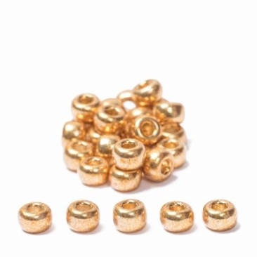 6/0 Miyuki Rocailles beads, round (approx. 4 mm), colour: Gold Galvanized, 20 gr.