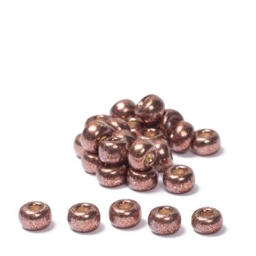 6/0 Miyuki Rocailles beads, round (approx. 4 mm), colour: Dark Mauve Galvanized, 20 gr.