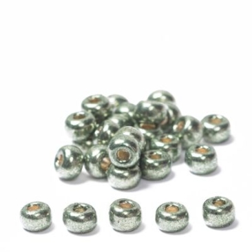 6/0 perles de rocaille Miyuki, rondes (environ 4 mm), couleur : Sea Green Galvanized, 20 gr.