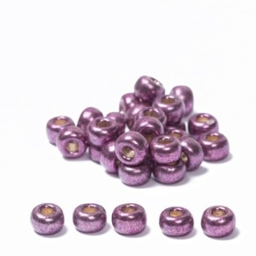 6/0 Perles de rocaille Miyuki, Rondes (environ 4 mm), Couleur : Eggplant Galvanisé, 20 gr.