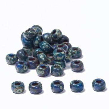 6/0 Miyuki Rocailles beads, round (approx. 4 mm), colour: Montana Matte Picasso, 20 gr.