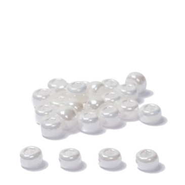 6/0 perles de rocaille Miyuki, rondes (env. 4 mm), couleur : Ivory Pearl Ceylon, env. 20 gr