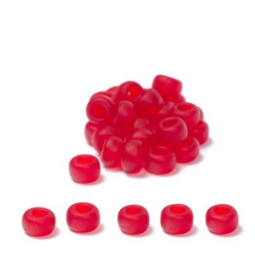 8/0 Miyuki Rocailles beads, round (approx. 3 mm), colour: Ruby Matte Transparent, 22 gr.