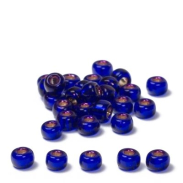 8/0 Miyuki Rocailles Perlen, Rund (ca. 3 mm), Farbe: Dark Violet, gefärbt, Silbereinzug, 22 gr.