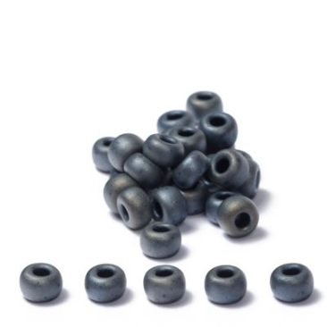 8/0 Miyuki Rocailles beads, round (approx. 3 mm), colour: Metallic Silver Grey Matte, approx. 22 gr