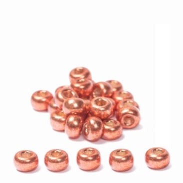 8/0 Perles de rocaille Miyuki, Rondes (environ 3 mm), Couleur : Pink Blush Galvanisé, 22 gr.