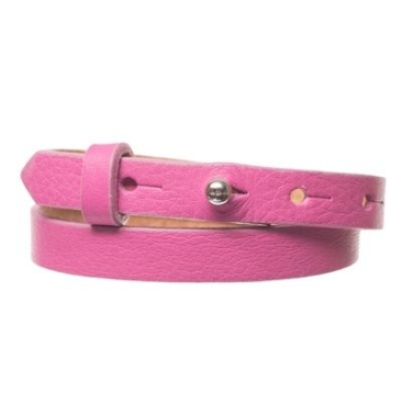 Milano leather bracelet for slider beads, width 10 mm, length 39 - 40 cm, pink