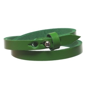 Berlin leather bracelet for slider beads, width 8 mm, length 40 cm, light green