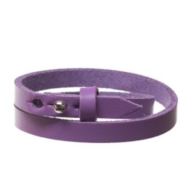 Berlin leather bracelet for slider beads, width 8 mm, length 40 cm, lilac