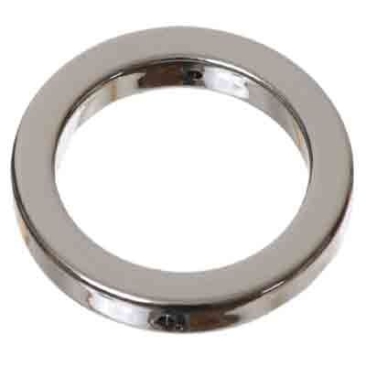 Metal Effect Element Ring 18 mm, silver-coloured shiny