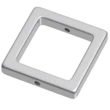 Metalen effectelement vierkant 16 mm, zilverkleurig mat