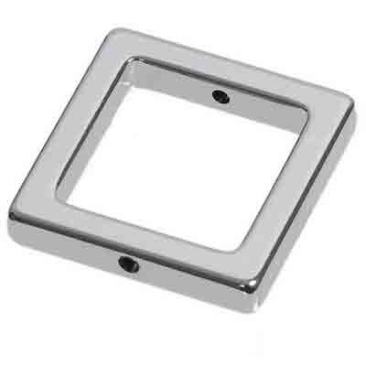 Metal Effect element square 16 mm, silver glossy