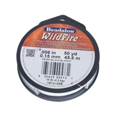 Beadalon Wildfire, diamètre 0,15 mm, longueur 45,8 m, blanc