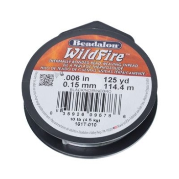 Beadalon Wildfire, diameter 0,15 mm, lengte 114,4 m, zwart