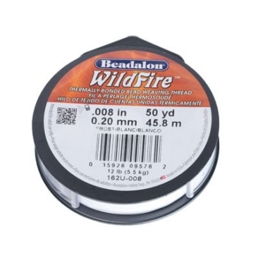Beadalon Wildfire, Durchmeser 0,20 mm, Länge 45,8 m, weiß
