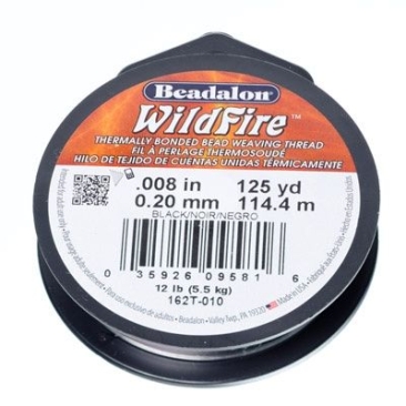 Beadalon Wildfire, Durchmeser 0,20 mm, Länge 114,4 m, schwarz